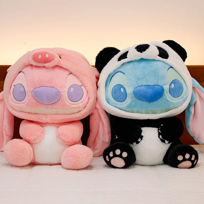 Disney Stitch Panda Plush Doll – Blue & Pink